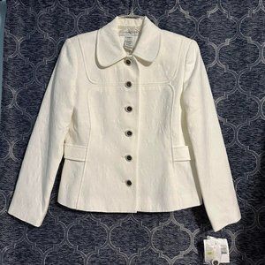 Sag Harbor petite women's 4p NWT vanilla button down novelty jacket/blazer